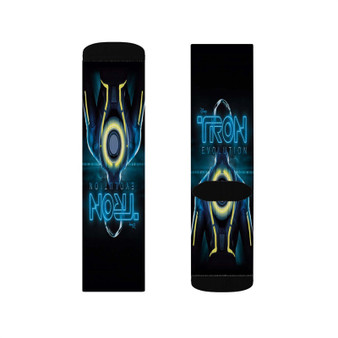 Tron Evolution Custom Socks Sublimation White Polyester Unisex Regular Fit