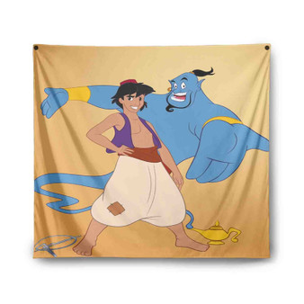 Aladdin and the Genie Disney Custom Tapestry Polyester Indoor Wall Home Decor