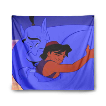 Aladdin and the Genie Hug Disney Custom Tapestry Polyester Indoor Wall Home Decor