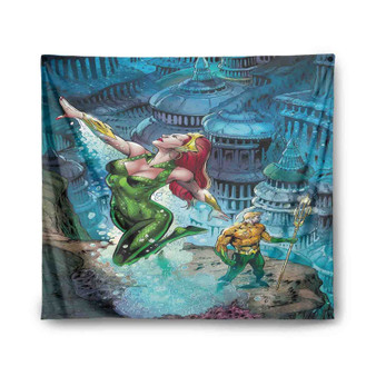 Aquaman and Mera DC Comics Custom Tapestry Polyester Indoor Wall Home Decor