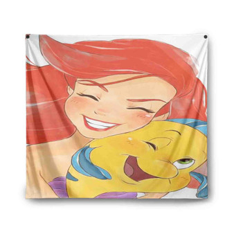 Ariel and Flounder The Little Mermaid Custom Tapestry Polyester Indoor Wall Home Decor