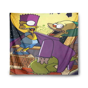 Bart And Krusty The Simpsons Custom Tapestry Polyester Indoor Wall Home Decor