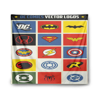 DC Comics Superheroes Logos Custom Tapestry Polyester Indoor Wall Home Decor