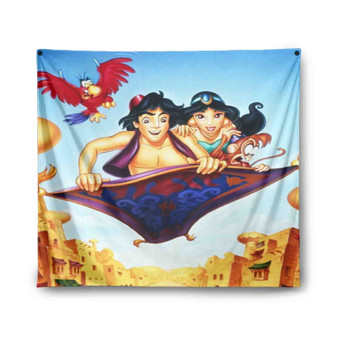 Disney Aladdin and Jasmine WIth Monkey Custom Tapestry Polyester Indoor Wall Home Decor