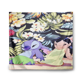 Disney Lilo and Stitch Dancing Custom Tapestry Polyester Indoor Wall Home Decor