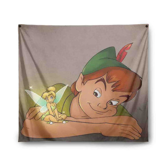 Disney Peter Pan and Tinkerbell Custom Tapestry Polyester Indoor Wall Home Decor