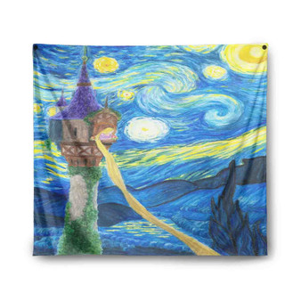Disney Tanged Starry Night Custom Tapestry Polyester Indoor Wall Home Decor