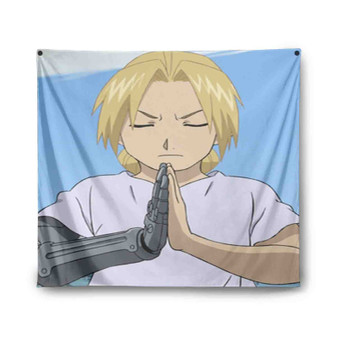 Edward Elric Fullmetal Alchemist Product Custom Tapestry Polyester Indoor Wall Home Decor