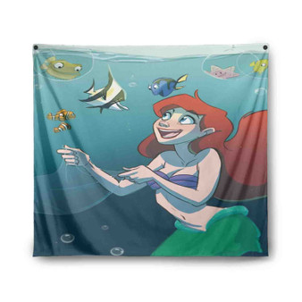 Finding Dory Ariel The Little Mermaid Custom Tapestry Polyester Indoor Wall Home Decor