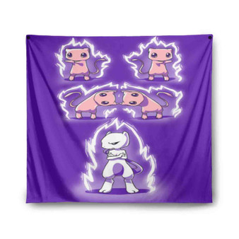Fusion of Pok mon Mewtwo Custom Tapestry Polyester Indoor Wall Home Decor