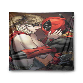 Harley Quinn and Deadpool Fallin Love Custom Tapestry Polyester Indoor Wall Home Decor