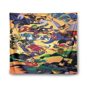 Justice League vs Teen Titans Custom Tapestry Polyester Indoor Wall Home Decor