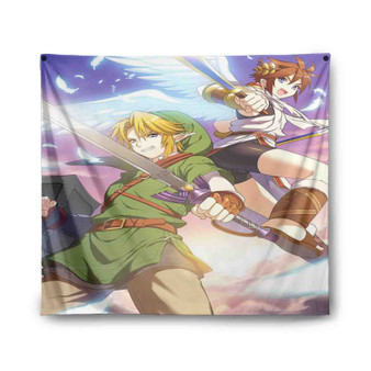 Link and Pit The Legend of Zelda Custom Tapestry Polyester Indoor Wall Home Decor
