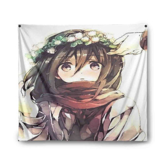 Mikasa Attack On Titan Custom Tapestry Polyester Indoor Wall Home Decor