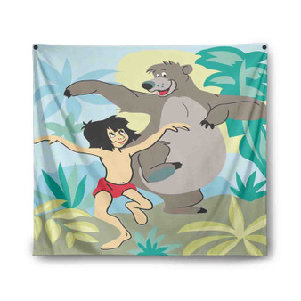 Mowgli and Baloo The Jungle Book Custom Tapestry Polyester Indoor Wall Home Decor