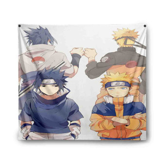 Naruto Shippude Sasuke and Uzumaki Custom Tapestry Polyester Indoor Wall Home Decor