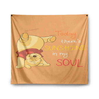 Pooh There s Sunshine in My Soul Disney Custom Tapestry Polyester Indoor Wall Home Decor