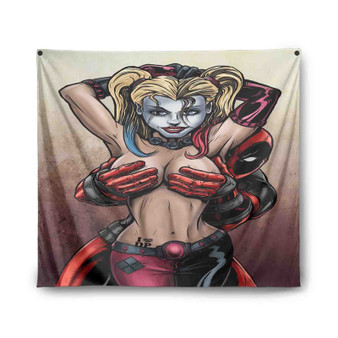 Sexy Harley Quinn Deadpool Custom Tapestry Polyester Indoor Wall Home Decor