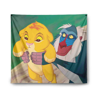 Simba and Rafiki Disney Custom Tapestry Polyester Indoor Wall Home Decor