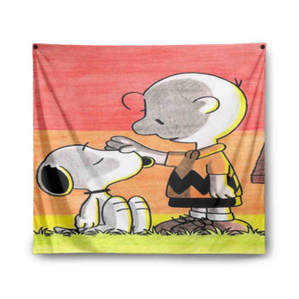 Snoopy and Charlie Brown Custom Tapestry Polyester Indoor Wall Home Decor