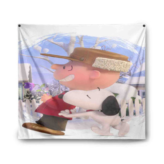 Snoopy and Charlie Brown The Peanuts Movie Custom Tapestry Polyester Indoor Wall Home Decor
