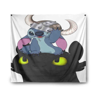 Stitch and Toothless Custom Tapestry Polyester Indoor Wall Home Decor