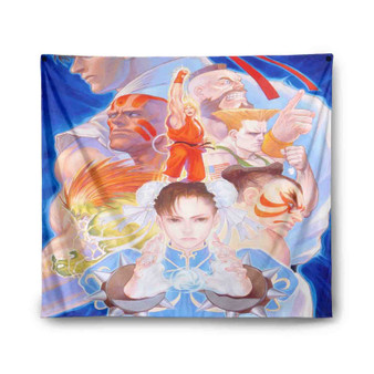 Street Fighter II Turbo Hyper Fighting Custom Tapestry Polyester Indoor Wall Home Decor