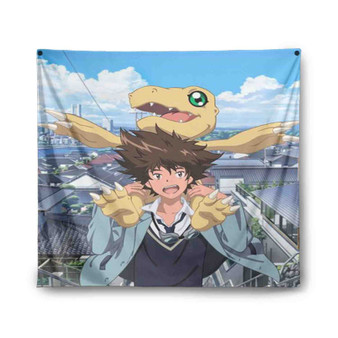 Taichi Yagami and Agumon Digimon Custom Tapestry Polyester Indoor Wall Home Decor