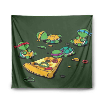 Teenage Mutant Ninja Turtles Pizza Time Custom Tapestry Polyester Indoor Wall Home Decor