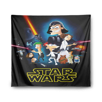 This Phineas and Ferb Star Wars Custom Tapestry Polyester Indoor Wall Home Decor