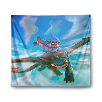 Toothless and Stitch Custom Tapestry Polyester Indoor Wall Home Decor