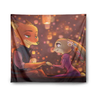 Zootopia as Tangled Disney Custom Tapestry Polyester Indoor Wall Home Decor