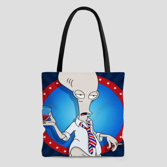 American Dad Alien Smoke Custom Tote Bag AOP With Cotton Handle