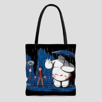 Baymax Big Hero Totoro Custom Tote Bag AOP With Cotton Handle