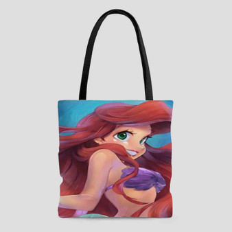 Beautiful Ariel Disney The Little Mermaid Custom Tote Bag AOP With Cotton Handle