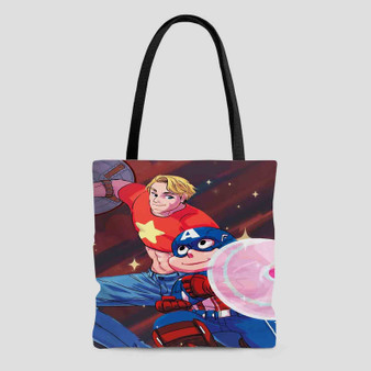 Captain America Steven Universe Custom Tote Bag AOP With Cotton Handle