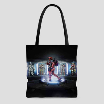 Deadpool in Iron Man Laboratory Custom Tote Bag AOP With Cotton Handle