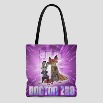 Doctor Who Zootopia Disney Custom Tote Bag AOP With Cotton Handle