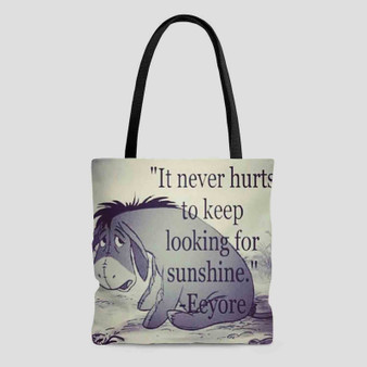 Eeyore Winnie The Pooh Quotes Custom Tote Bag AOP With Cotton Handle