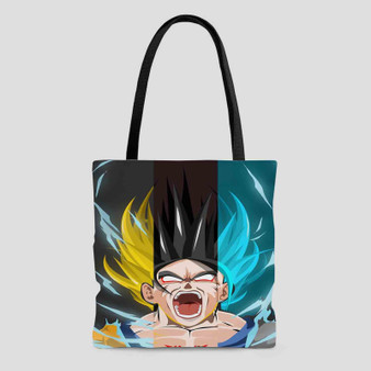 Goku on Transformation Dragon Ball Custom Tote Bag AOP With Cotton Handle