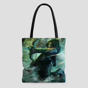 Green Arrow Product Custom Tote Bag AOP With Cotton Handle