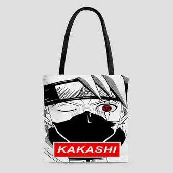Kakashi Hatake Face Naruto Shippuden Custom Tote Bag AOP With Cotton Handle