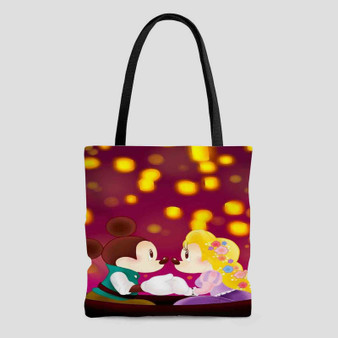 Mickey and Minnie as Flynn and Rapunzel Custom Tote Bag AOP With Cotton Handle