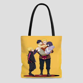 Naruto and Hinata s Family Custom Tote Bag AOP With Cotton Handle