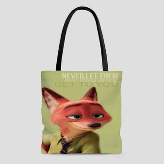 Nick Wilde Quote Custom Tote Bag AOP With Cotton Handle