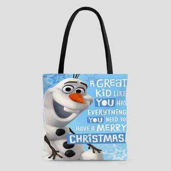 Olaf Frozen Quotes Custom Tote Bag AOP With Cotton Handle