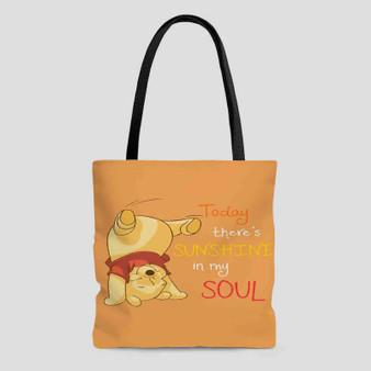 Pooh There s Sunshine in My Soul Disney Custom Tote Bag AOP With Cotton Handle