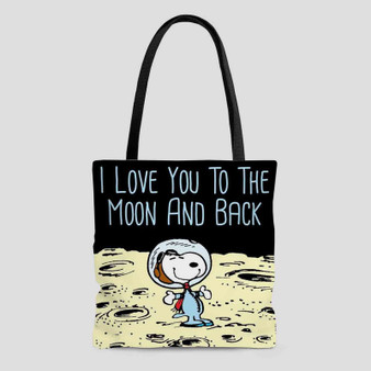 Snoopy Love Moon Custom Tote Bag AOP With Cotton Handle