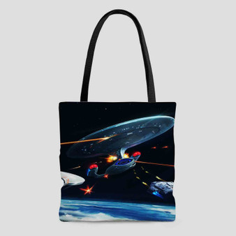 Star Trek Timelines Custom Tote Bag AOP With Cotton Handle