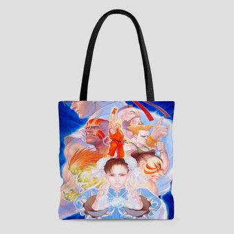 Street Fighter II Turbo Hyper Fighting Custom Tote Bag AOP With Cotton Handle